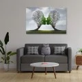 "Trees Growing With Love" Megapap painting on canvas digital printing 100x70x3cm.