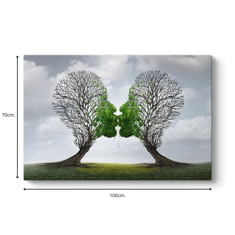 "Trees Growing With Love" Megapap painting on canvas digital printing 100x70x3cm.