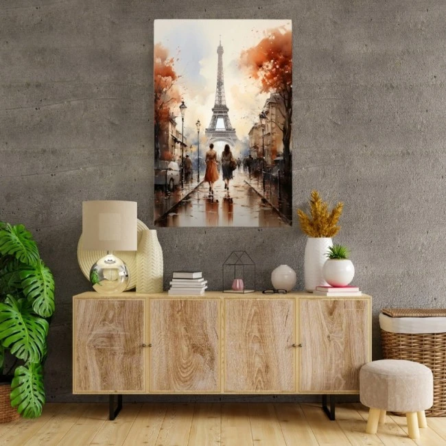 "Autumn in Paris" Megapap painting on canvas digital printing 70x100x3cm.