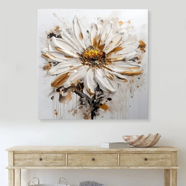 "Daisy" Megapap canvas painting digital printing 80x80x3cm.