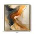 "Sand and Wind Abstract" Megapap painting on canvas digital printing with frame 100x100x3cm.