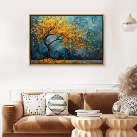 "Windblown Tree" Megapap painting on canvas digital printing with frame 140x100x3cm.