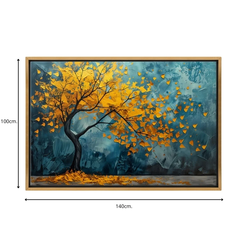 "Windblown Tree" Megapap painting on canvas digital printing with frame 140x100x3cm.