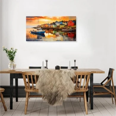 "Fishing Boat" Megapap painting on canvas digital printing 120x60x3cm.