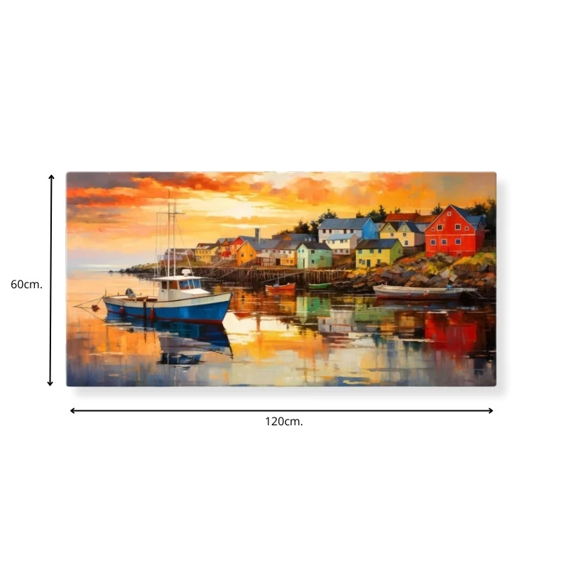 "Fishing Boat" Megapap painting on canvas digital printing 120x60x3cm.