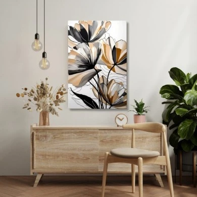 "Pastel Flower" Megapap painting on canvas digital printing 70x100x3cm.