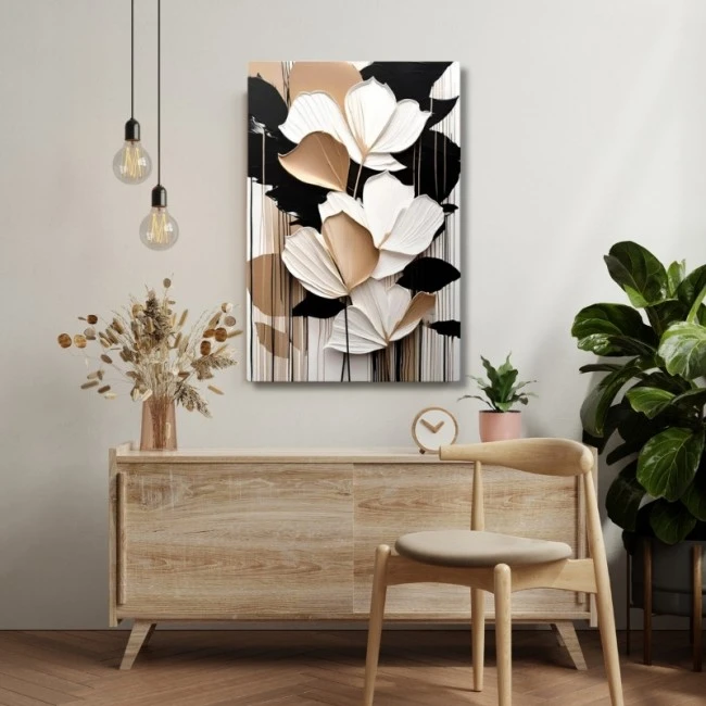 "Abstract Flower" Megapap painting on canvas digital printing 70x100x3cm.