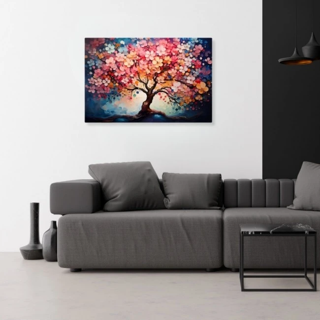 "Pink Tree" Megapap painting on canvas digital printing 100x70x3cm.