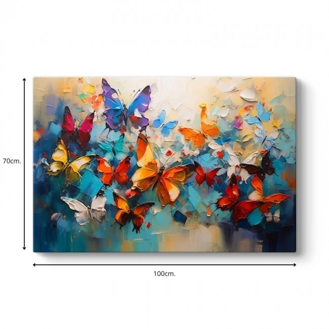 "Festival of Butterflies" Megapap painting on canvas digital printing 100x70x3cm.