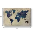 "World Map" Megapap painting on canvas digital printing 125x80x3cm.