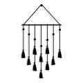 Tassel Megapap metal wall art in black color 32,6x2x60cm.
