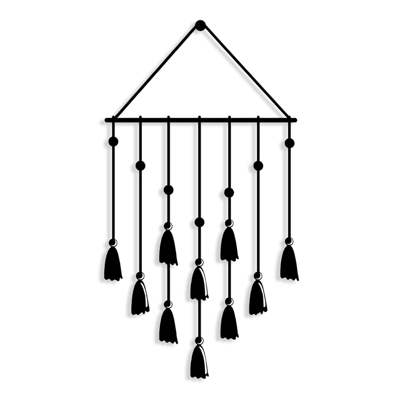 Tassel Megapap metal wall art in black color 32,6x2x60cm.