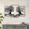 Tree Love Megapap metal wall art in black color 116x1.5x71cm.