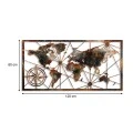 World Map Megapap metal wall art in black - bronze color 120x1.5x60cm.