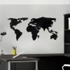 World Map Megapap metal wall art in black color 120x2x60cm.
