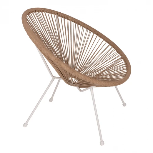 ΠΟΛΥΘΡΟΝΑ ACAPULCO Τ. ΦΩΛΙΑ ΜΕΤΑΛΛΟ ΛΕΥΚΟ ΜΕ TWISTED WICKER HM5871.02 70x73x79 εκ.