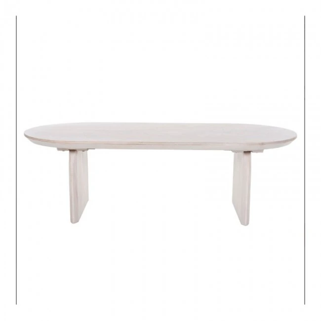 ΤΡΑΠΕΖΙ ΣΑΛΟΝΙΟΥ ΟΒΑΛ HONKY HM9710 ΜΑΣΙΦ ΞΥΛΟ MANGO- ΛΕΥΚΟ 130x60x40Υεκ.