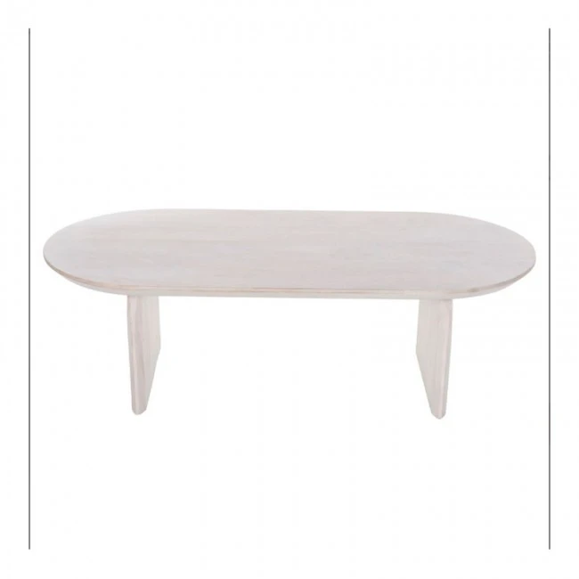 ΤΡΑΠΕΖΙ ΣΑΛΟΝΙΟΥ ΟΒΑΛ HONKY HM9710 ΜΑΣΙΦ ΞΥΛΟ MANGO- ΛΕΥΚΟ 130x60x40Υεκ.