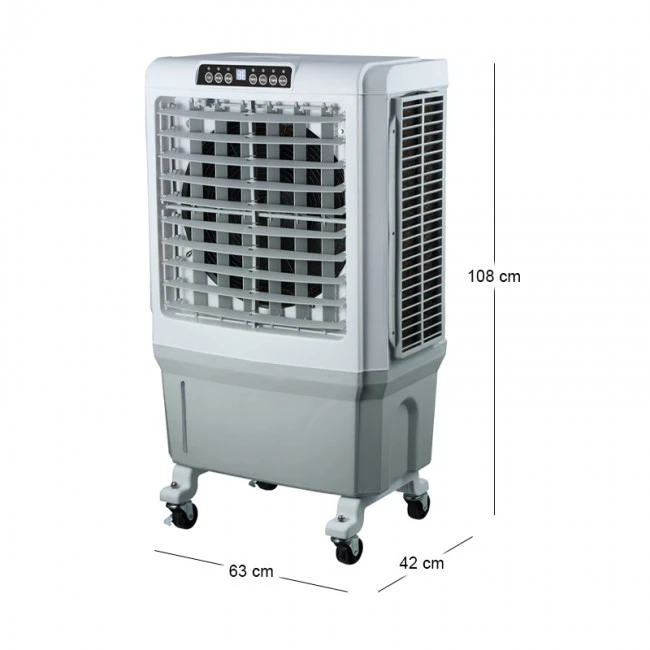 Air Cooler HU-2009 Human 45L 180W 5000m3/h με τηλεχειριστήριο χρώμα λευκό - γκρι 63x42x108εκ.