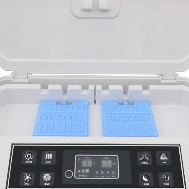 Air Cooler HU-2010 Human 60L 220W 6000 m3/h με τηλεχειριστήριο χρώμα λευκό - γκρι 74x45x119εκ.