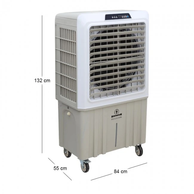 Air Cooler HU-2011 Human 100L 420W 12000 m3/h με τηλεχειριστήριο χρώμα λευκό - γκρι 84x55x132εκ.