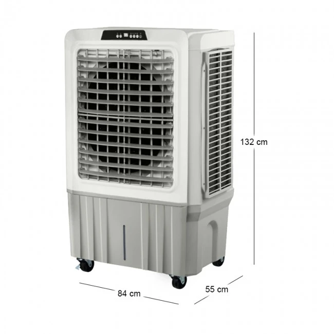 Air Cooler HU-2011 Human 100L 420W 12000 m3/h με τηλεχειριστήριο χρώμα λευκό - γκρι 84x55x132εκ.