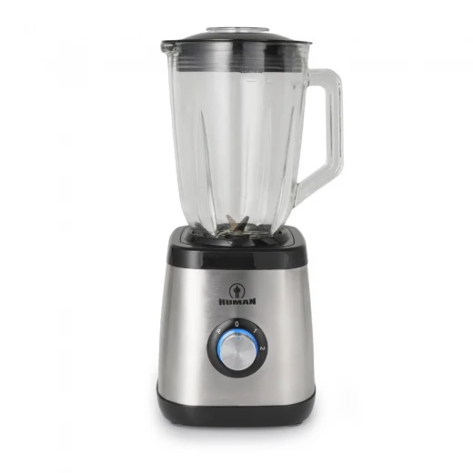 Μπλέντερ με Γυάλινη Κανάτα 1,5L 1500W Inox Human HU-3013