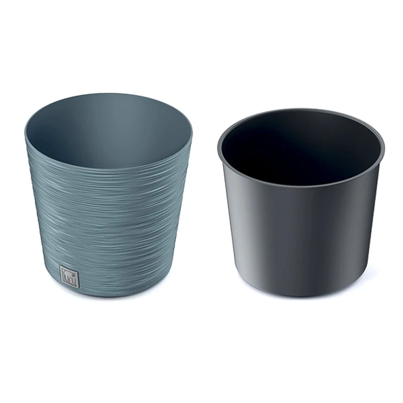 SCANDINAVIAN BLUE PLASTIC PLANTER FURU ROUND D 25X25 CM