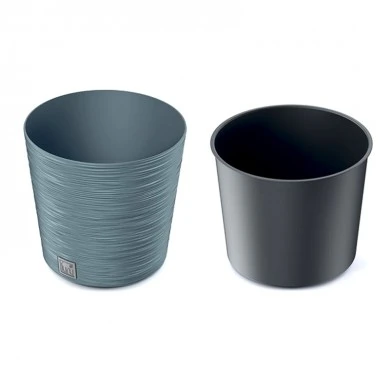 SCANDINAVIAN BLUE PLASTIC PLANTER FURU ROUND D 30X29 CM