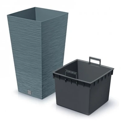 SCANDINAVIAN BLUE PLASTIC PLANTER FURU SQUARE 24Χ24Χ45 CM