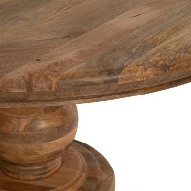 WOODEN BROWN ROUND TABLE 152x152x76CM