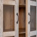 WOODEN DOUBLE DOOR BOOKCASE W GLASS 110x45x200CM