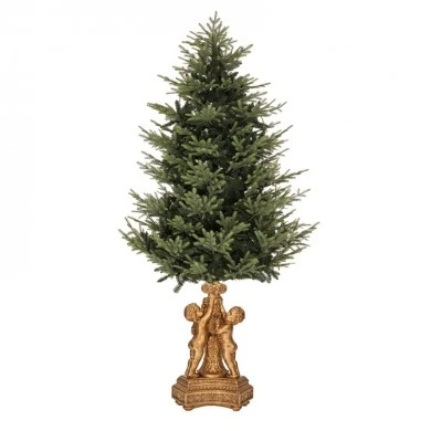 XMAS GOLD RESIN TREE BASE WITH STANDING CHILDREN 65X56X92CM