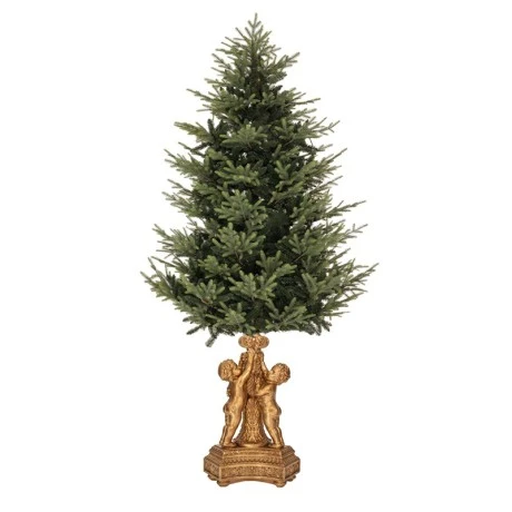 XMAS GOLD RESIN TREE BASE WITH STANDING CHILDREN 65X56X92CM