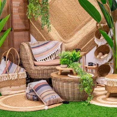 GREY RATTAN ROUND ARMCHAIR 77X72X76CM