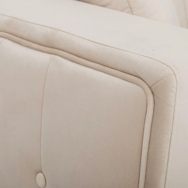 ΚΡΕΜ ΒΕΛΟΥΔΙΝΟΣ 3ΘΕΣΙΟΣ ΚΑΝΑΠΕΣ ΜΕ ΑΣΗΜΙ ΜΕΤΑΛΛΙΚΑ ΠΟΔΙΑ 236Χ86Χ85ΕΚ LEGS KD