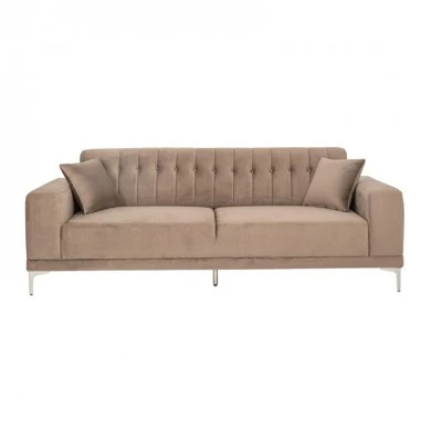 ΚΑΦΕ ΒΕΛΟΥΔΙΝΟΣ 3ΘΕΣΙΟΣ ΚΑΝΑΠΕΣ ΜΕ ΑΣΗΜΙ ΜΕΤΑΛΛΙΚΑ ΠΟΔΙΑ 236Χ86Χ85ΕΚ LEGS KD