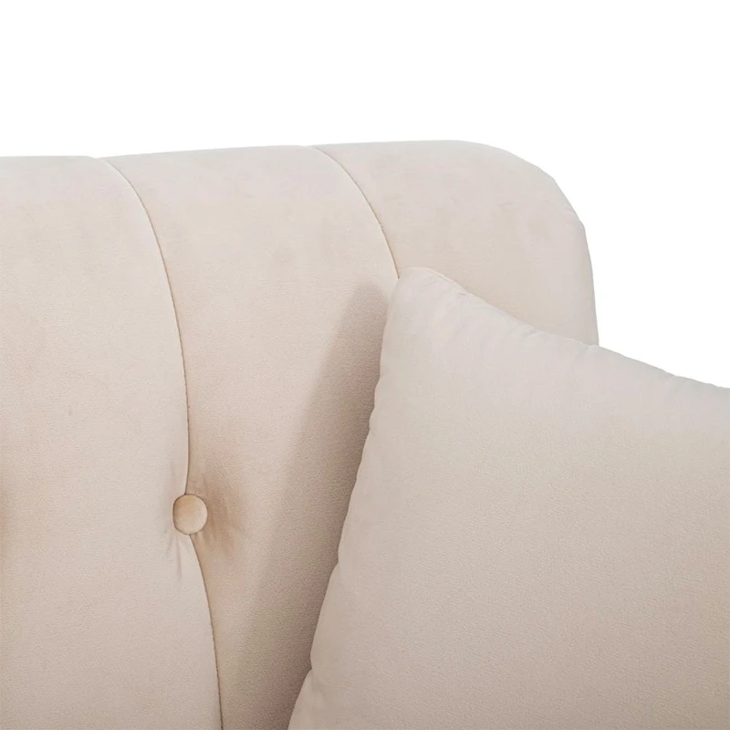 CREAM VELVET ARMCHAIR 114Χ86Χ85CM W SILVER METAL LEGS KD