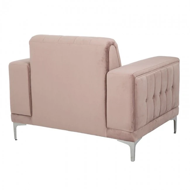DUSTY PINK VELVET ARMCHAIR 114X86X85CM W SILVER METAL LEGS KD