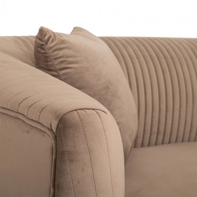 ΚΑΦΕ ΒΕΛΟΥΔΙΝΟΣ 3ΘΕΣΙΟΣ ΚΑΝΑΠΕΣ ΜΕ ΑΣΗΜΙ ΜΕΤΑΛΛΙΚΑ ΠΟΔΙΑ 220Χ96Χ73ΕΚ LEGS KD