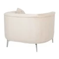 CREAM VELVET ARMCHAIR 106X96X73CM W SILVER METAL LEGS KD