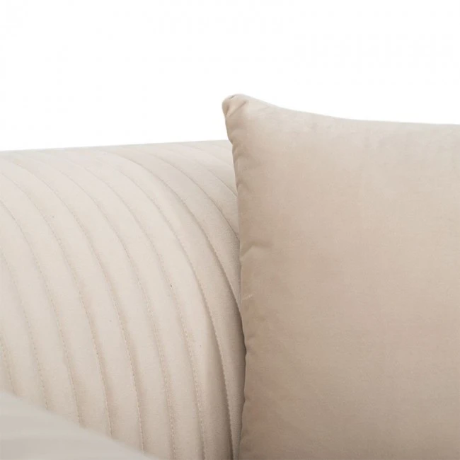 CREAM VELVET ARMCHAIR 106X96X73CM W SILVER METAL LEGS KD