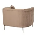 BROWN VELVET ARMCHAIR 106X96X73CM W SILVER METAL LEGS KD