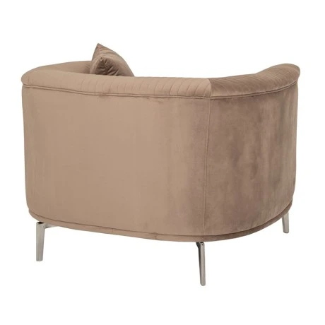 BROWN VELVET ARMCHAIR 106X96X73CM W SILVER METAL LEGS KD