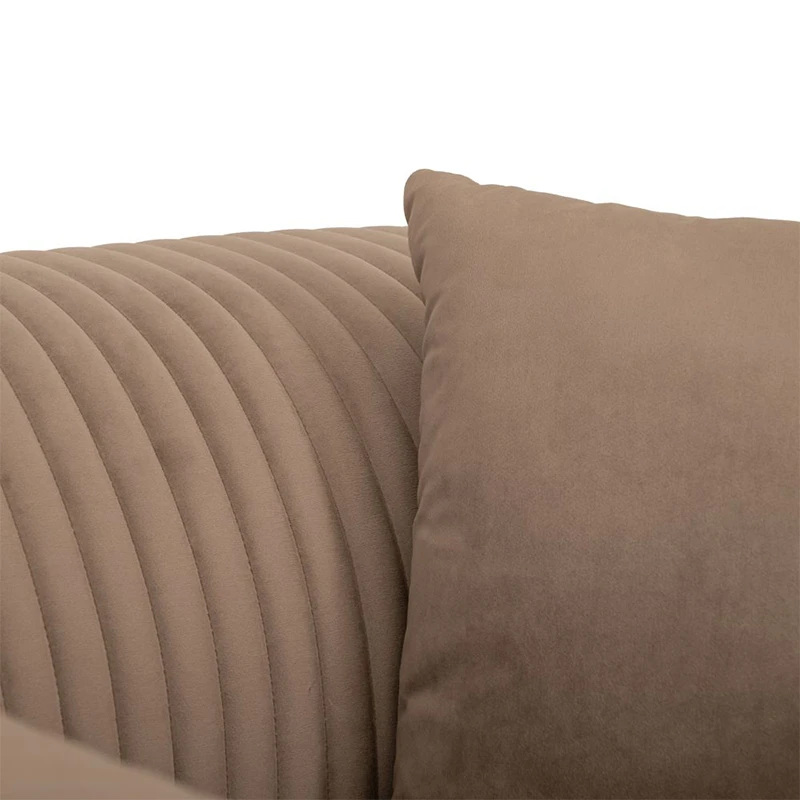 BROWN VELVET ARMCHAIR 106X96X73CM W SILVER METAL LEGS KD