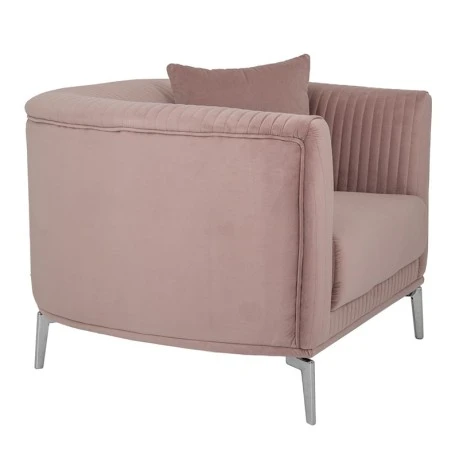 DUSTY PINK VELVET ARMCHAIR 106X96X73CM W SILVER METAL LEGS KD