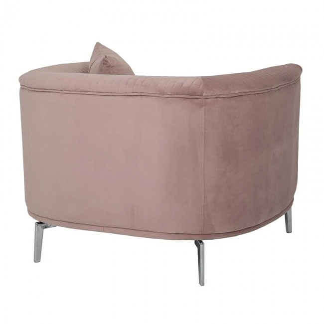 DUSTY PINK VELVET ARMCHAIR 106X96X73CM W SILVER METAL LEGS KD