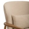 NATURAL OAK WOOD ARMCHAIR WITH CREAM CUSHION 71X73X83,5CM