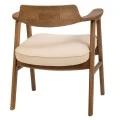 NATURAL OAK WOOD ARMCHAIR WITH LIGHT GREY CUSHION 64X56X73CM