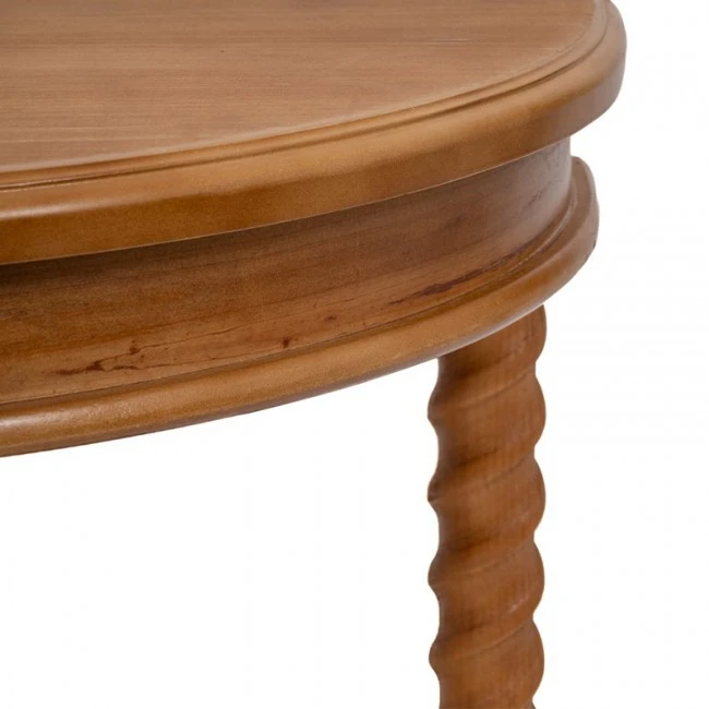 BROWN WOODEN CONSOLE TABLE SEMICIRCLES 97X40,5X66CM